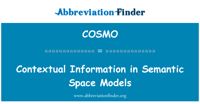 COSMO: Informações contextuais em modelos espaço semântico