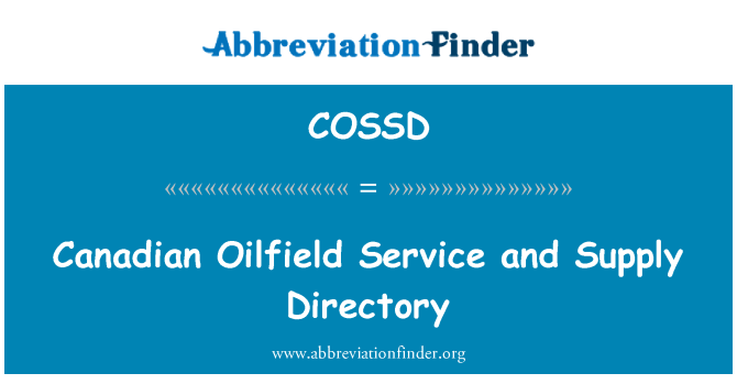 COSSD: Canadese olieveld dienst en aanbod Directory
