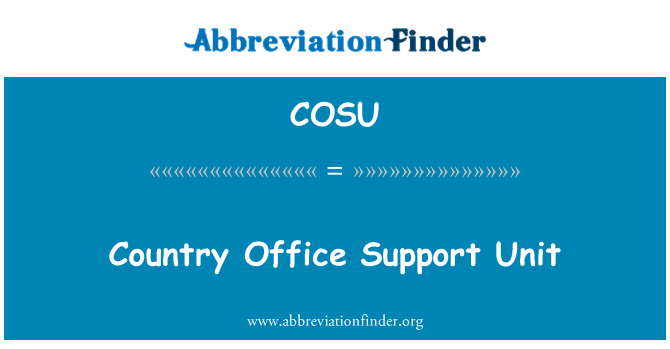 COSU: Unitat de suport d'oficina de país