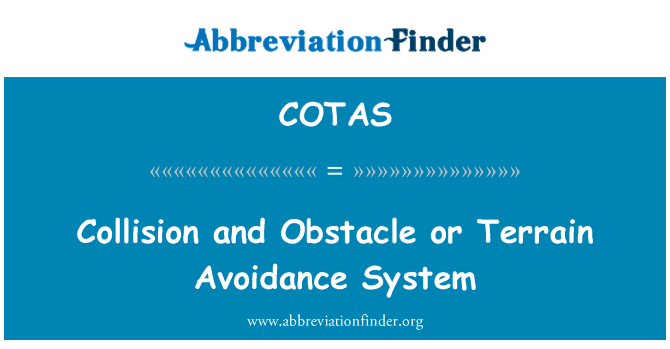 COTAS: Collisione e ostacolo o Terrain Avoidance System
