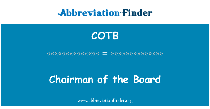 COTB: President tal-Bord