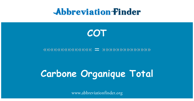 COT: Carbone Organique Total