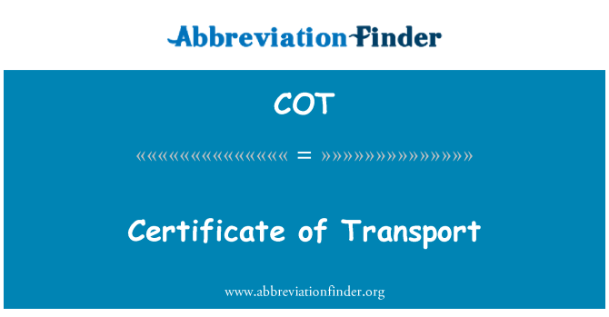 COT: Sertifikato transporto