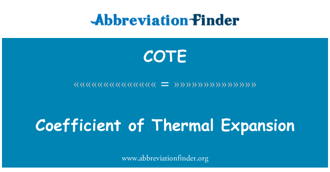 COTE: Coeficient de dilatare termică