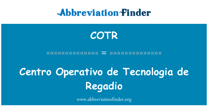 COTR: Centro Operativo de Tecnologia de Regadio