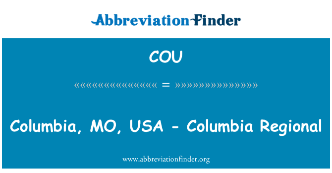 COU: کولمبیا، MO, USA - کولمبیا علاقائی