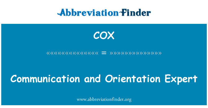COX: Communication et Orientation Expert