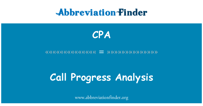 CPA: Chiamare progresso analisi