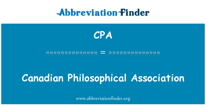 CPA: Asosyasyon filozofik Kanadyen