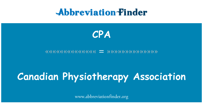 CPA: Fisioterapi Kanada Asosiasi