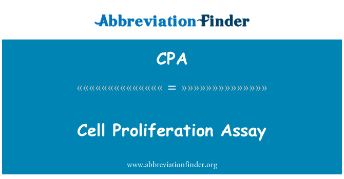 CPA: Cell Proliferation Assay