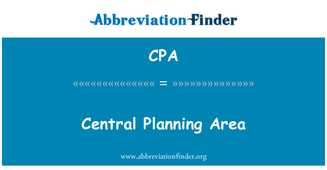 CPA: Zona centrale di pianificazione