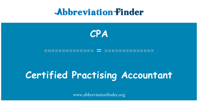 CPA: Certified Practising Accountant