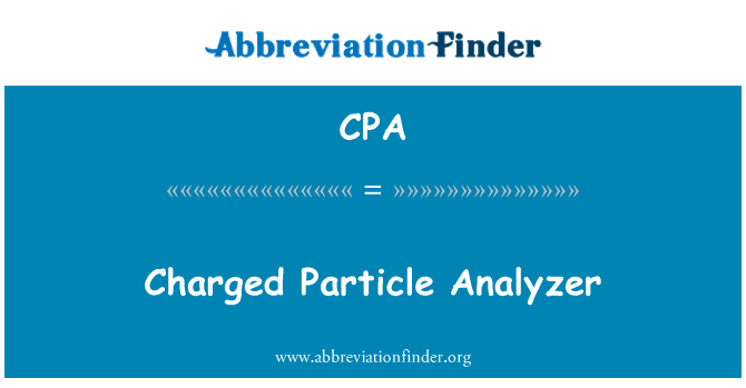 CPA: Analizator nabitih delcev