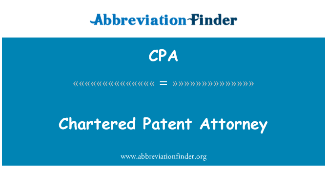 CPA: Chartered Patent Attorney