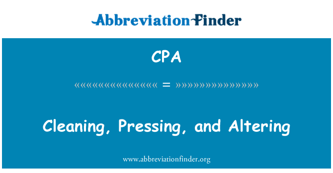 CPA: التنظيف، والضغط، وتغيير