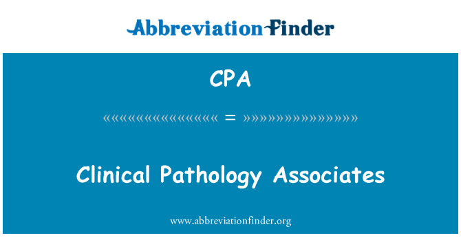 CPA: Klinik patoloji ortakları