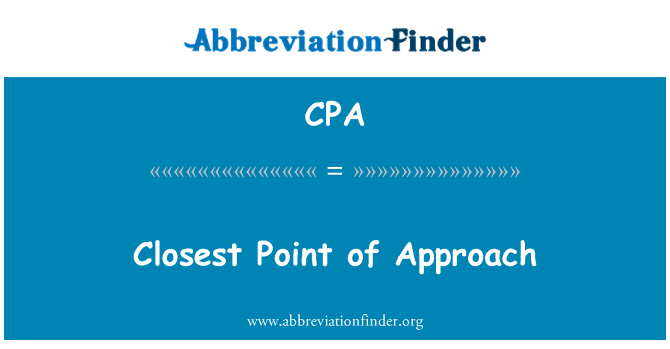 CPA: Più vicino punto di approccio