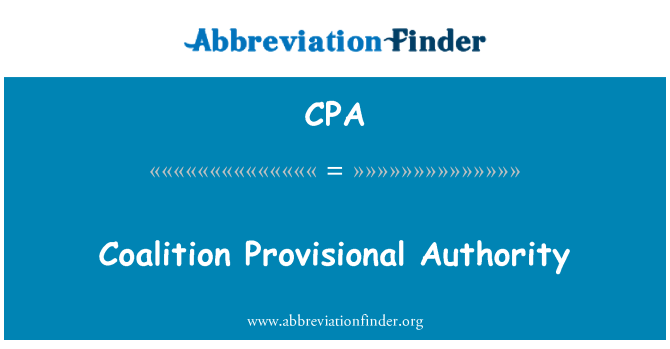 CPA: Coalition Provisional Authority