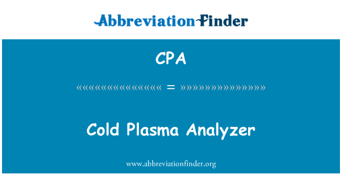 CPA: Kall Plasma Analyzer