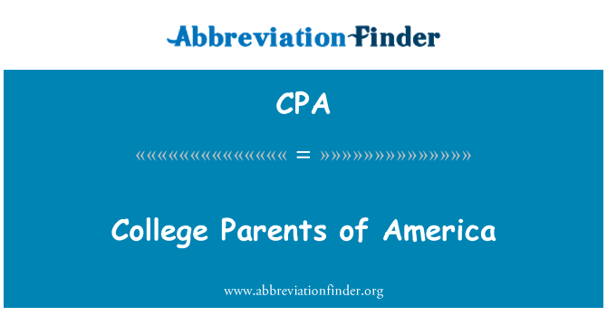 CPA: ผู้ปกครองวิทยาลัยของอเมริกา