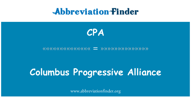 CPA: Columbus Progressive Alliance