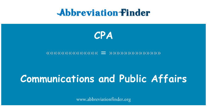 CPA: Communications and Public Affairs