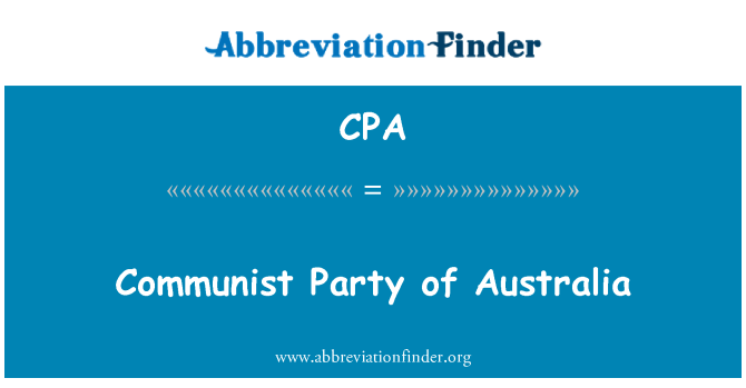 CPA: Kommunistliku Partei Austraalia