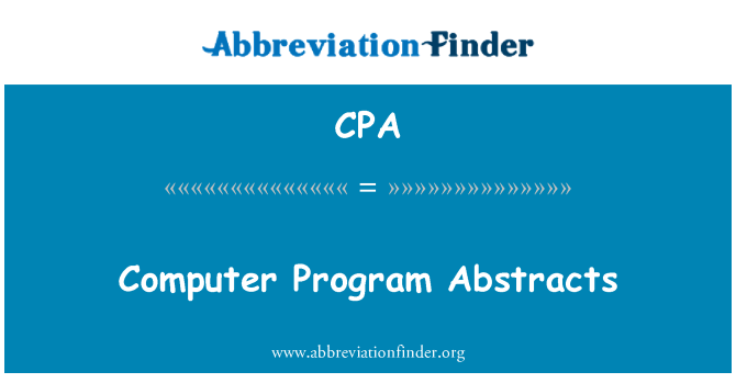 CPA: Riassunti programma di computer