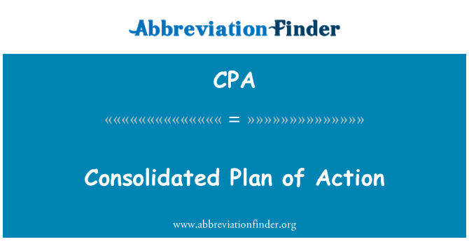 CPA: Consolidated Plan of Action