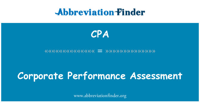 CPA: कॉर्पोरेट प्रदर्शन मूल्यांकन