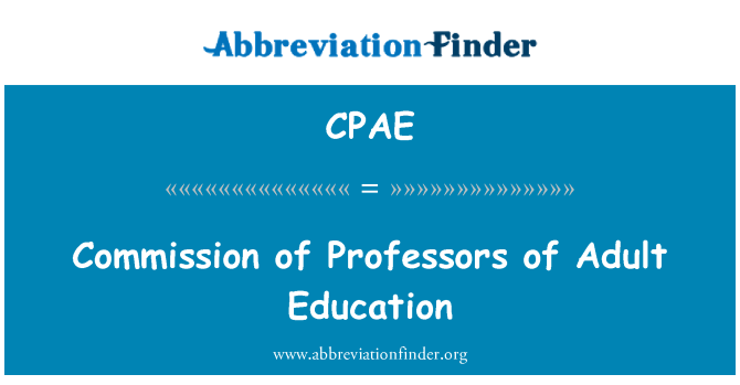 CPAE: Komise profesorů vzdělávání dospělých