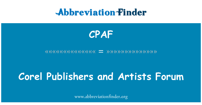 CPAF: Corel založniki in umetniki Forum
