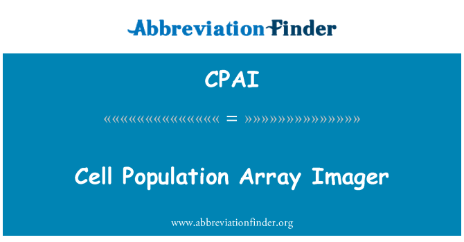 CPAI: Célula população matriz Imager