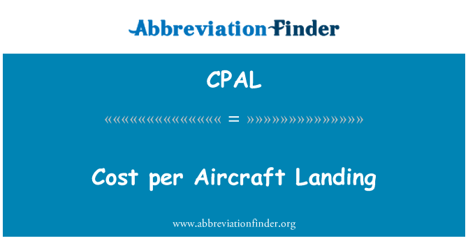 CPAL: Cost d'aterratge d'aeronaus