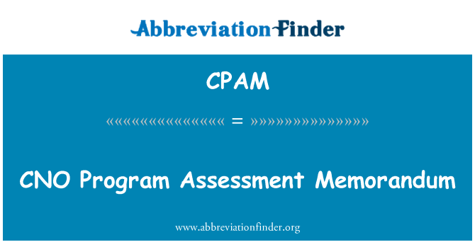 CPAM: CNO Program értékelése Memorandum