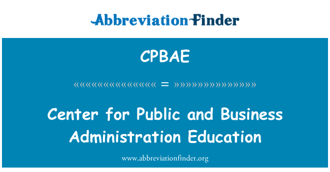 CPBAE: Senter for offentlige og administrasjon utdanning