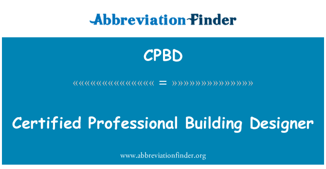 CPBD: Disinjatur tal-bini professjonali ċertifikata