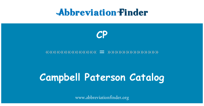 CP: Campbell Paterson katalog