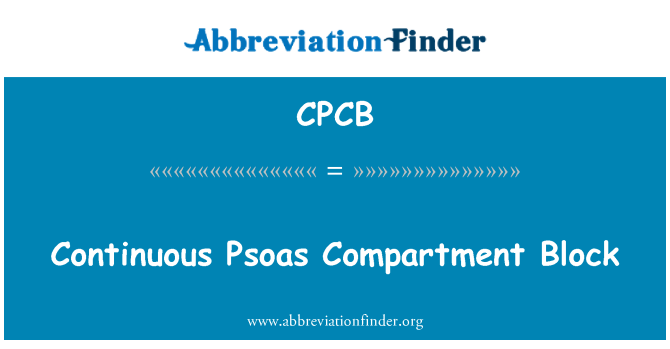 CPCB: 连续腰大肌间隙阻滞