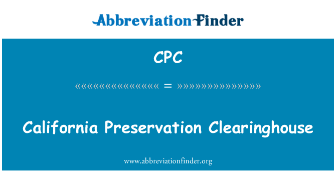 CPC: Clearinghouse cadwraeth California