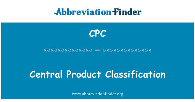 CPC: Centrale productclassificatie