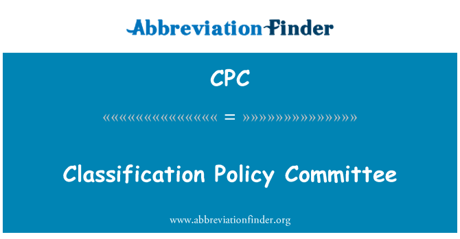 CPC: Výbor pro politiku klasifikace