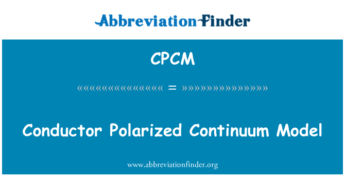 CPCM: İletken polarize Continuum modeli