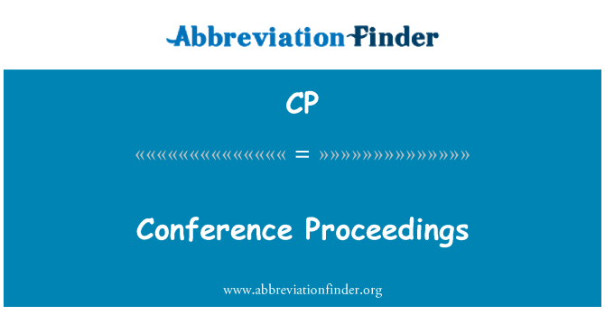 CP: Conference Proceedings