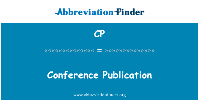 CP: Pubblicazione conferenza