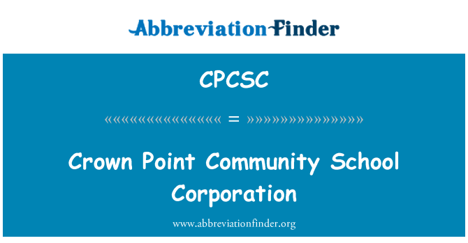 CPCSC: Crown Point yhteisön koulun Corporation
