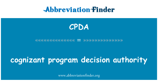 CPDA: zaveda program odločbo organa