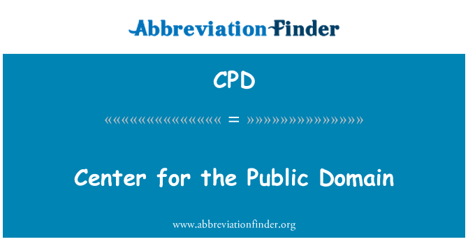 CPD: Center for Public Domain