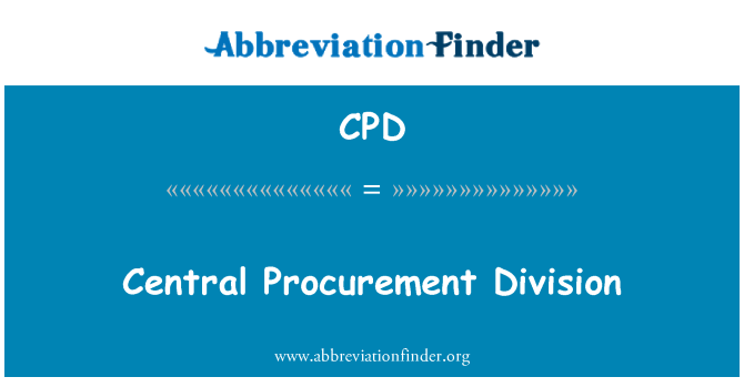 CPD: Divisione centrale appalti